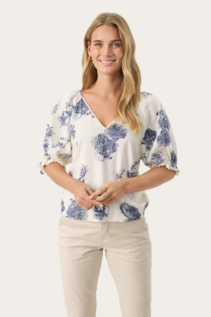 Blouse en lin mélangé