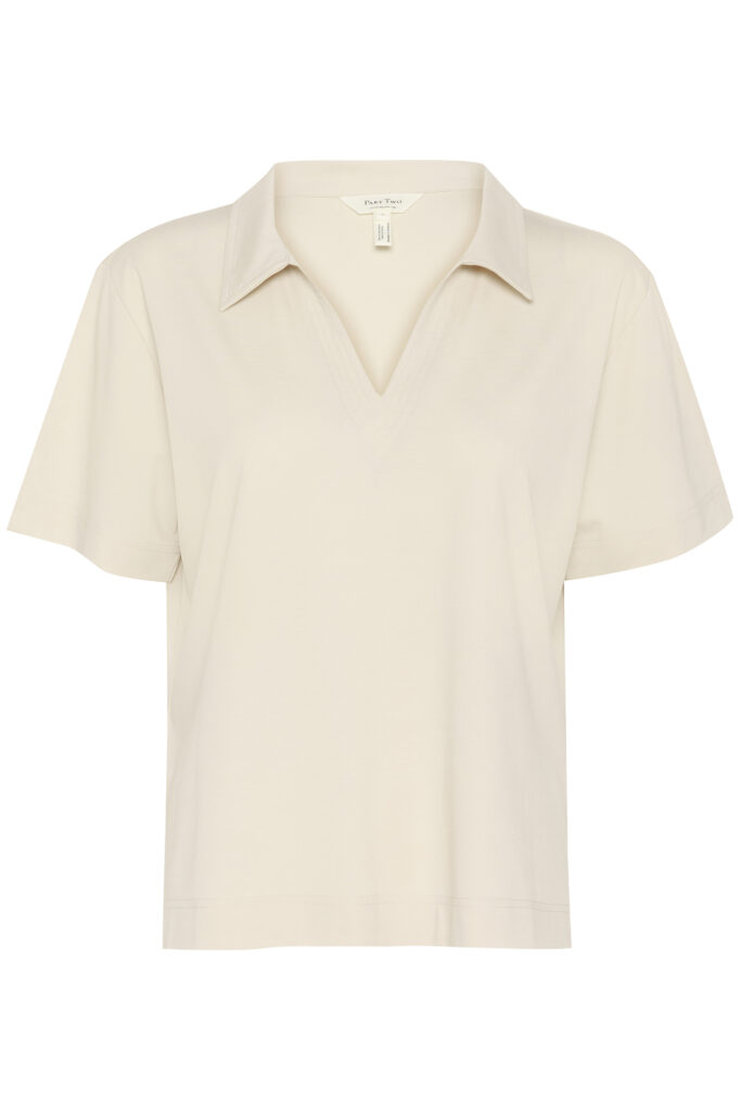 T-shirt col polo en jersey