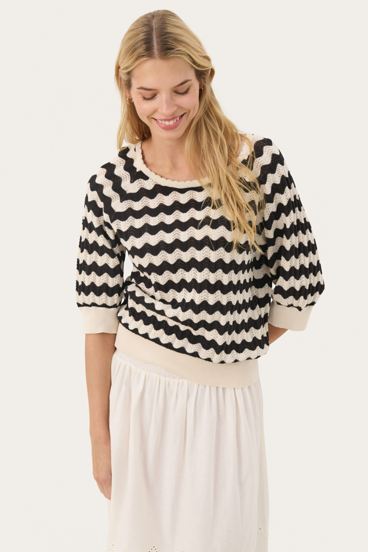 Top tricoté à motifs