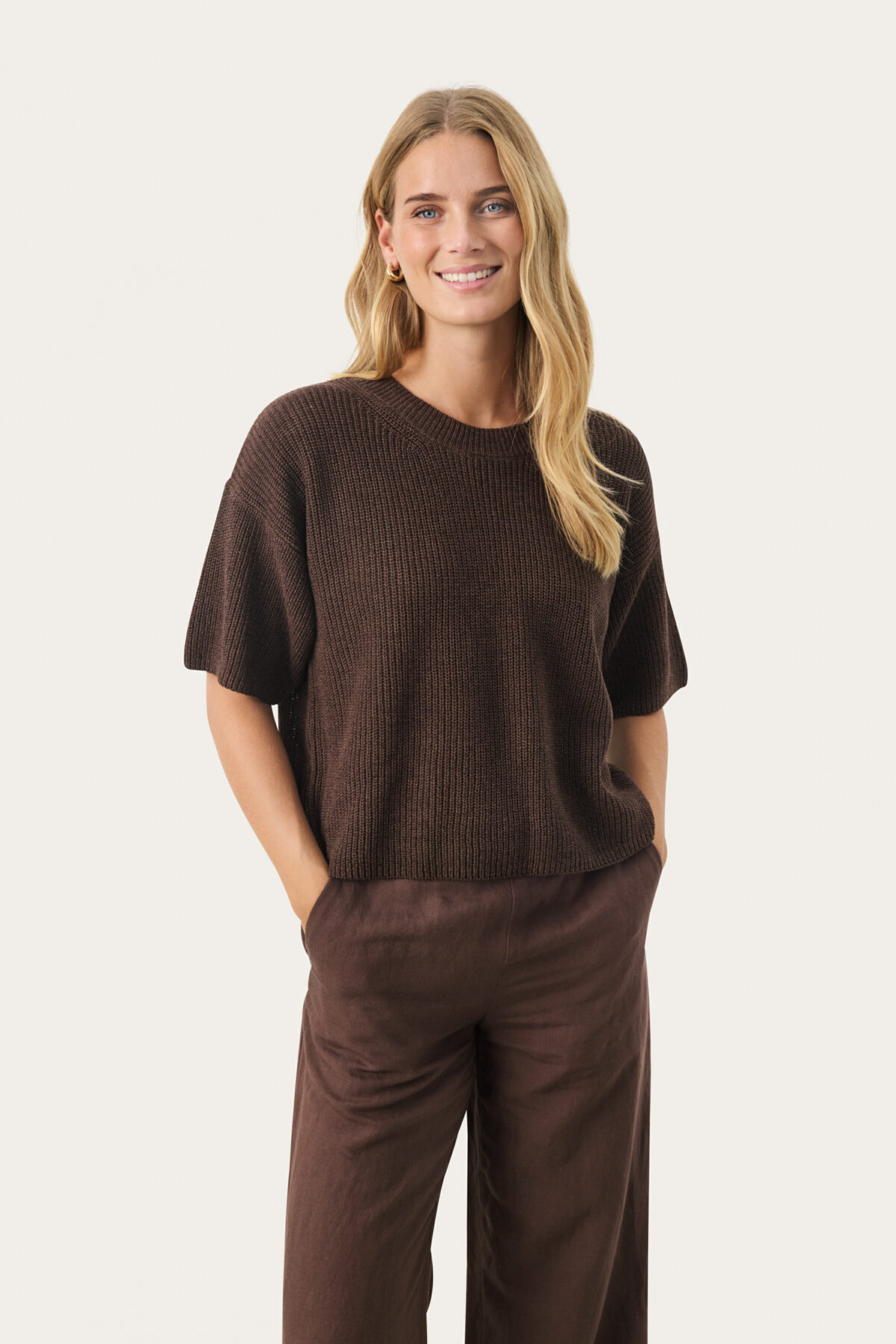 Pull en tricot col rond