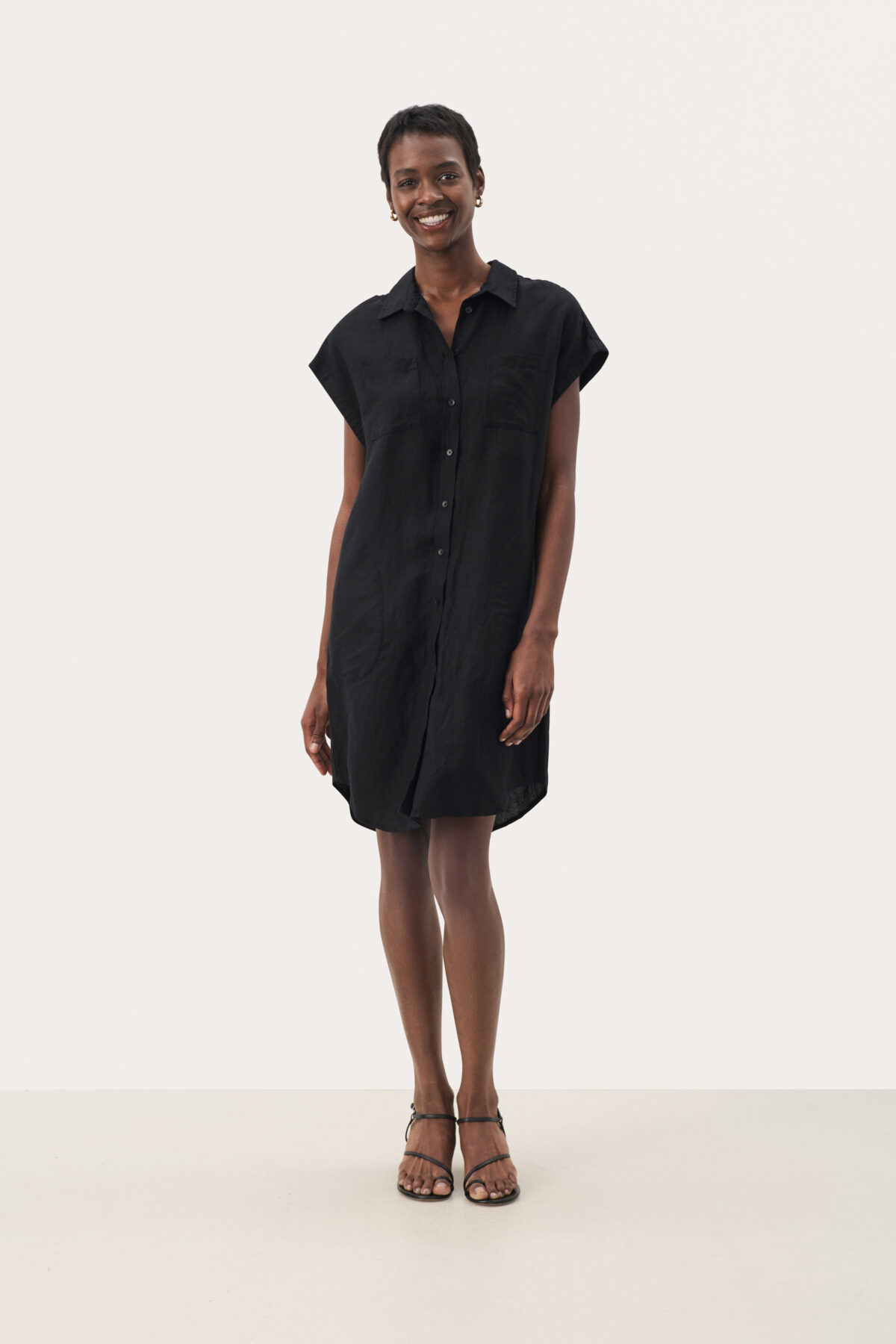 Robe fluide en coton mélangé
