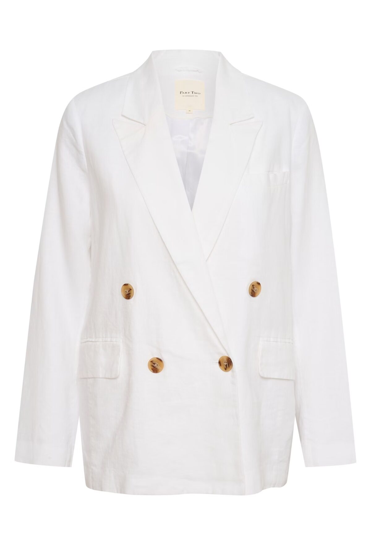 Blazer en lin blanc à double boutonnage