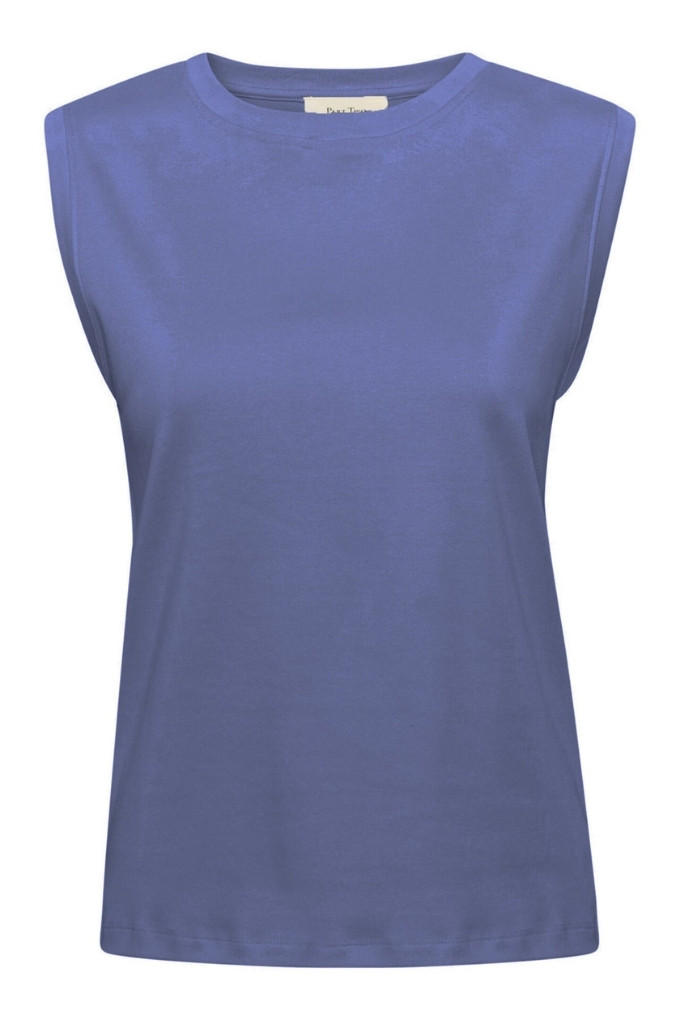 Débardeur 100% coton bio bleu océan Part Two pour femme vue de face