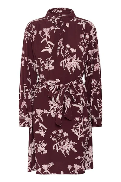 Robe à imprimé floral bordeaux Part Two pour femme vue de face