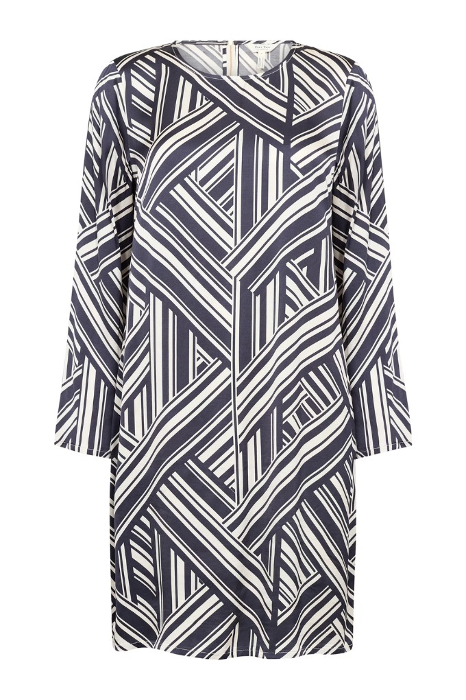 Robe fluide à rayures bleu marine et blanches Part Two pour femme vue de face