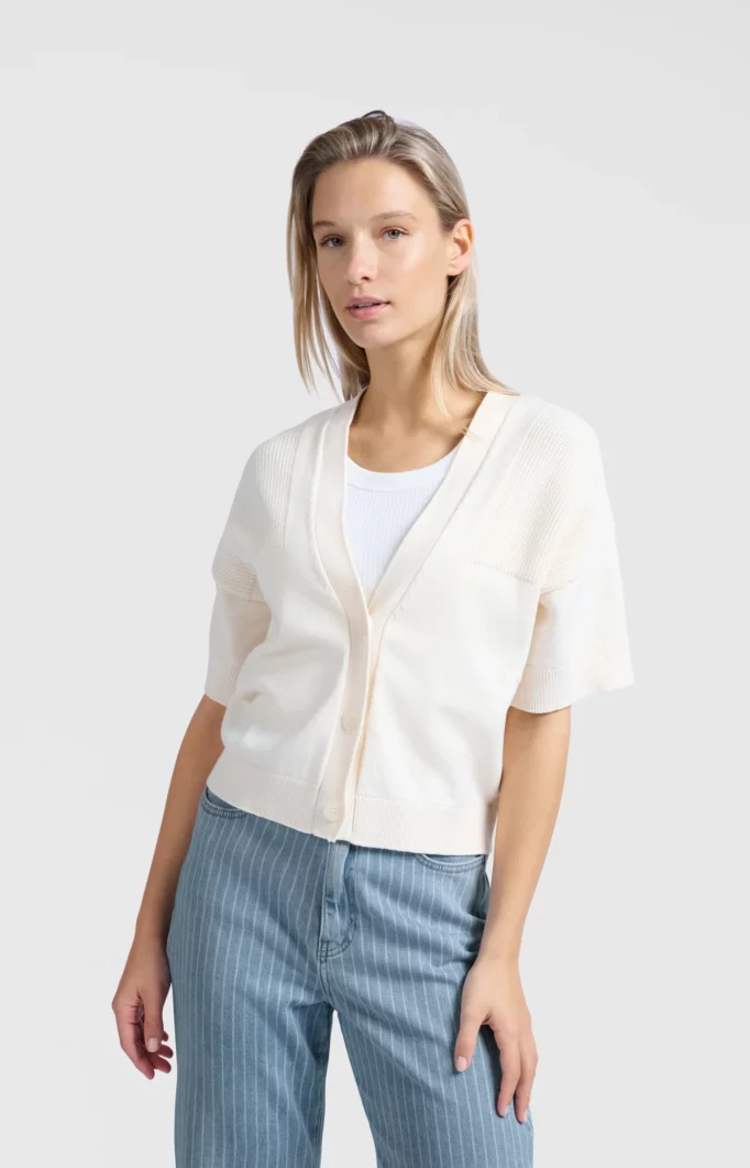 Cardigan aux finitions en maille