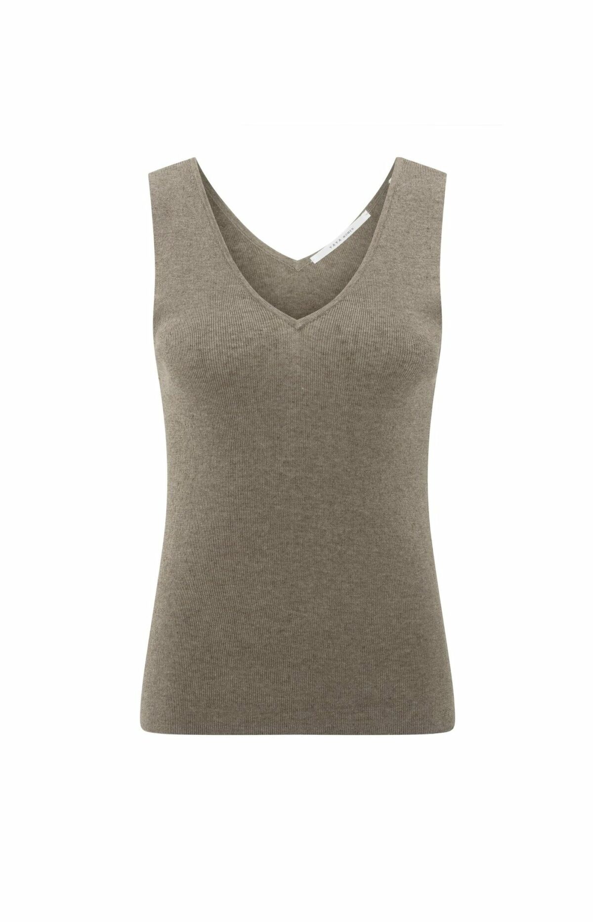 Débardeur en tricot côtelé fin avec décolleté en V – Image 2