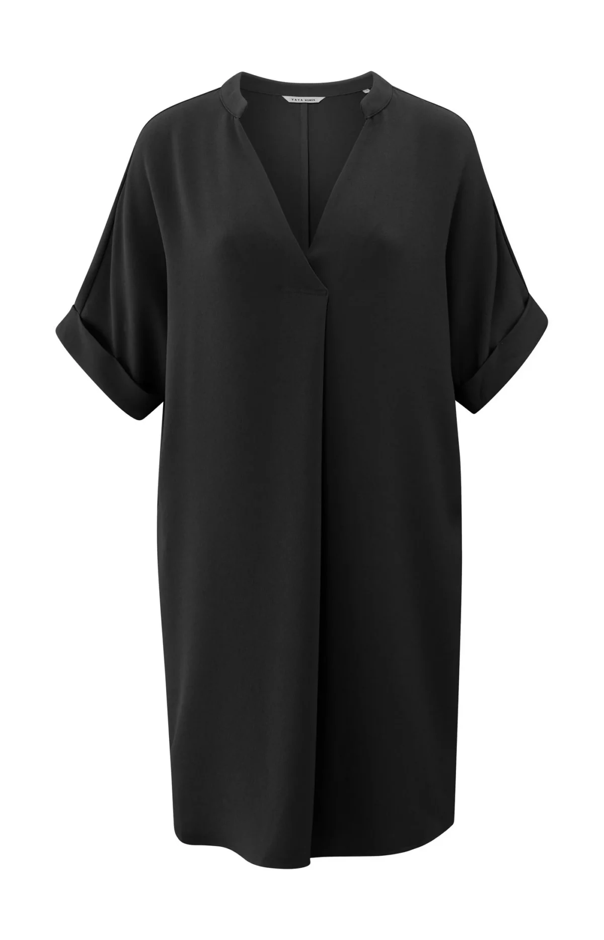Robe fluide col V avec manches à revers – Image 2
