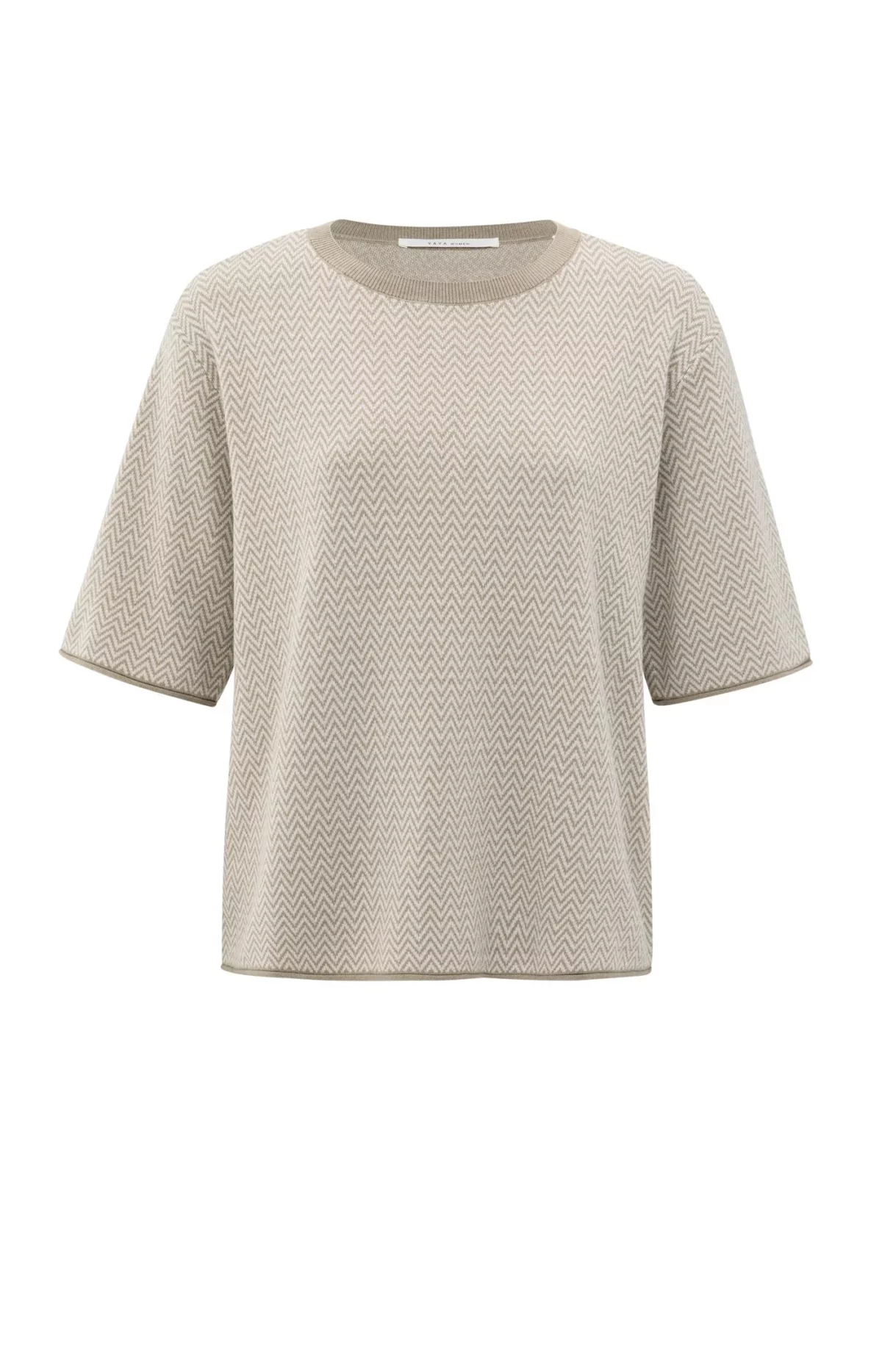 Top jacquard à motif zigzag et manches courtes – Image 5