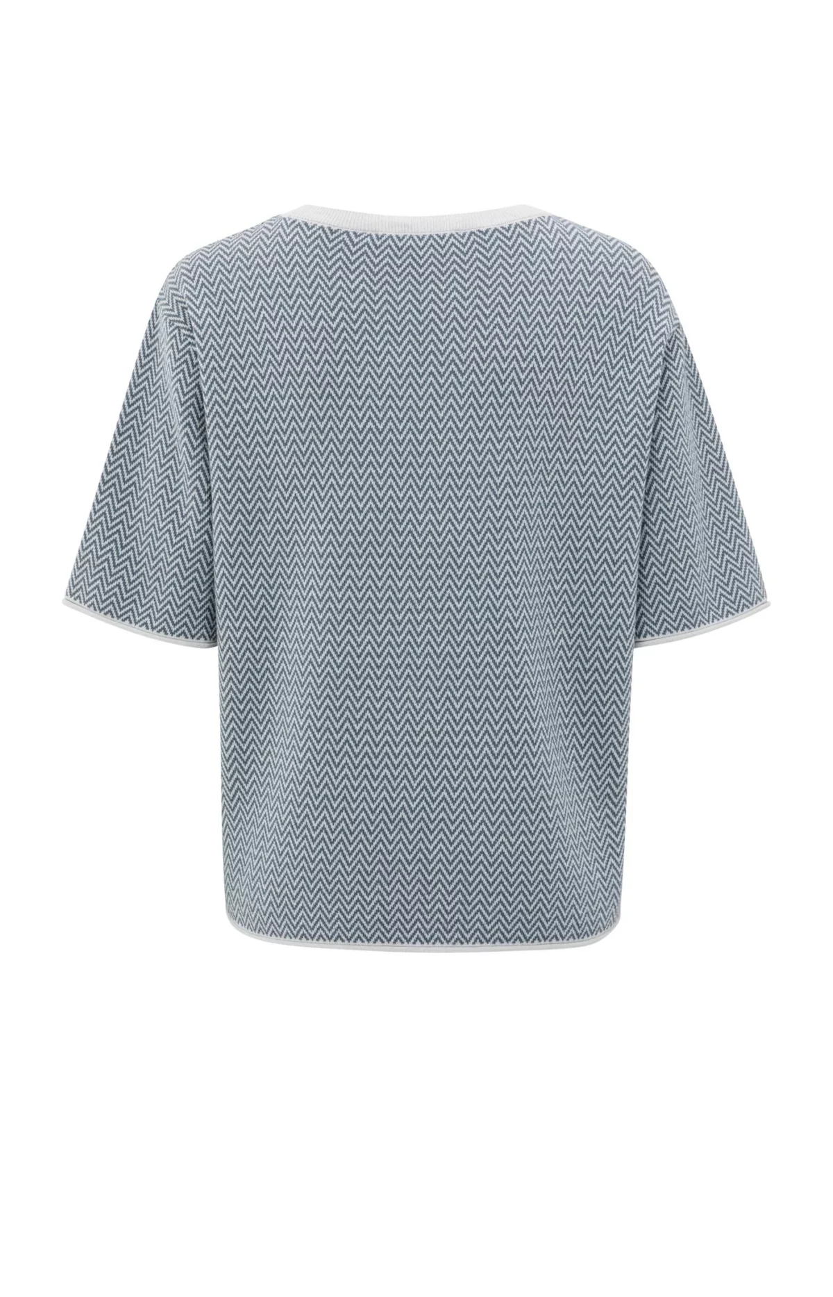Top jacquard à motif zigzag et manches courtes – Image 4