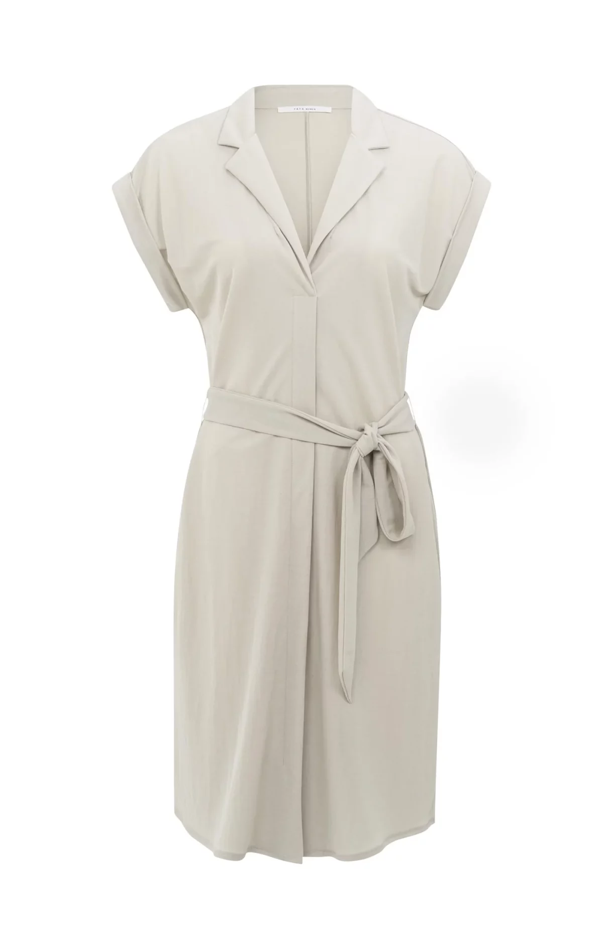 Robe en jersey avec col chemisier et ceinture à nouer – Image 2