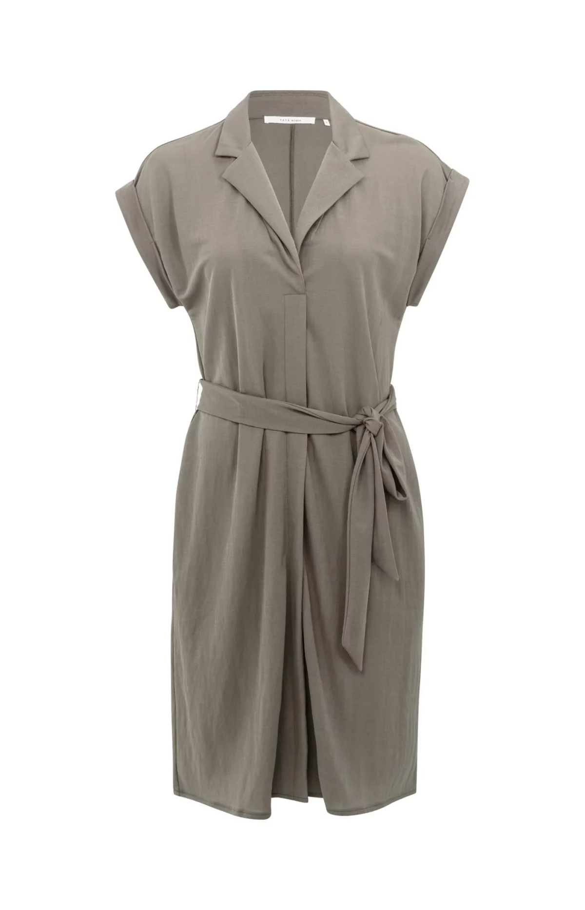 Robe en jersey avec col chemisier et ceinture à nouer – Image 5