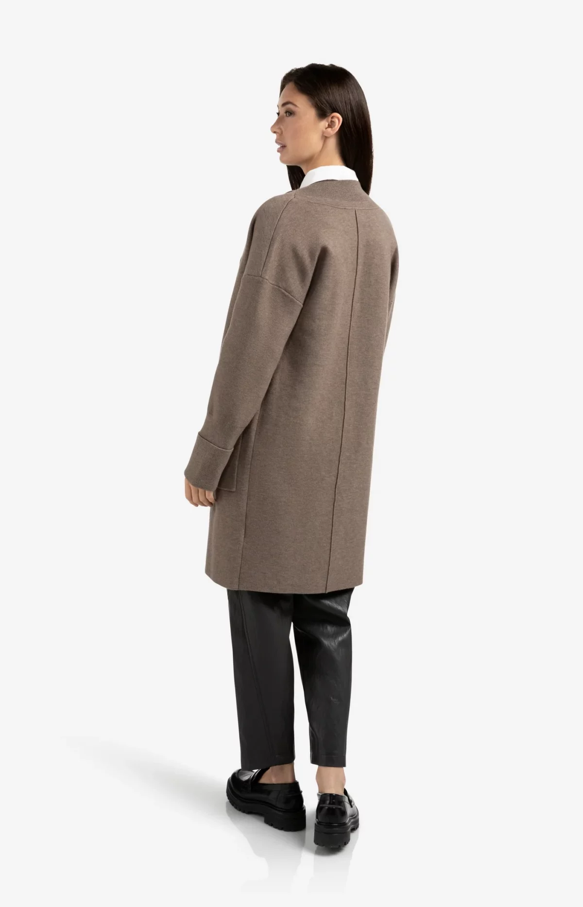 Gilet cardigan long avec poches plaquées – Image 3