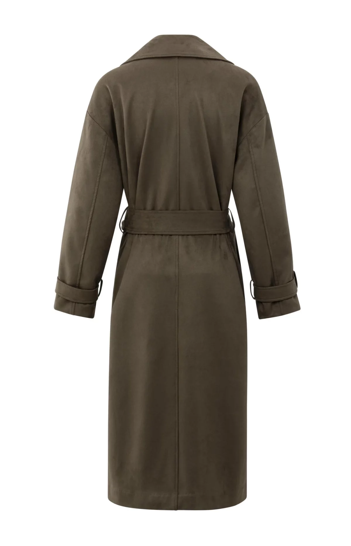Manteau long en suédine avec ceinture – Image 4