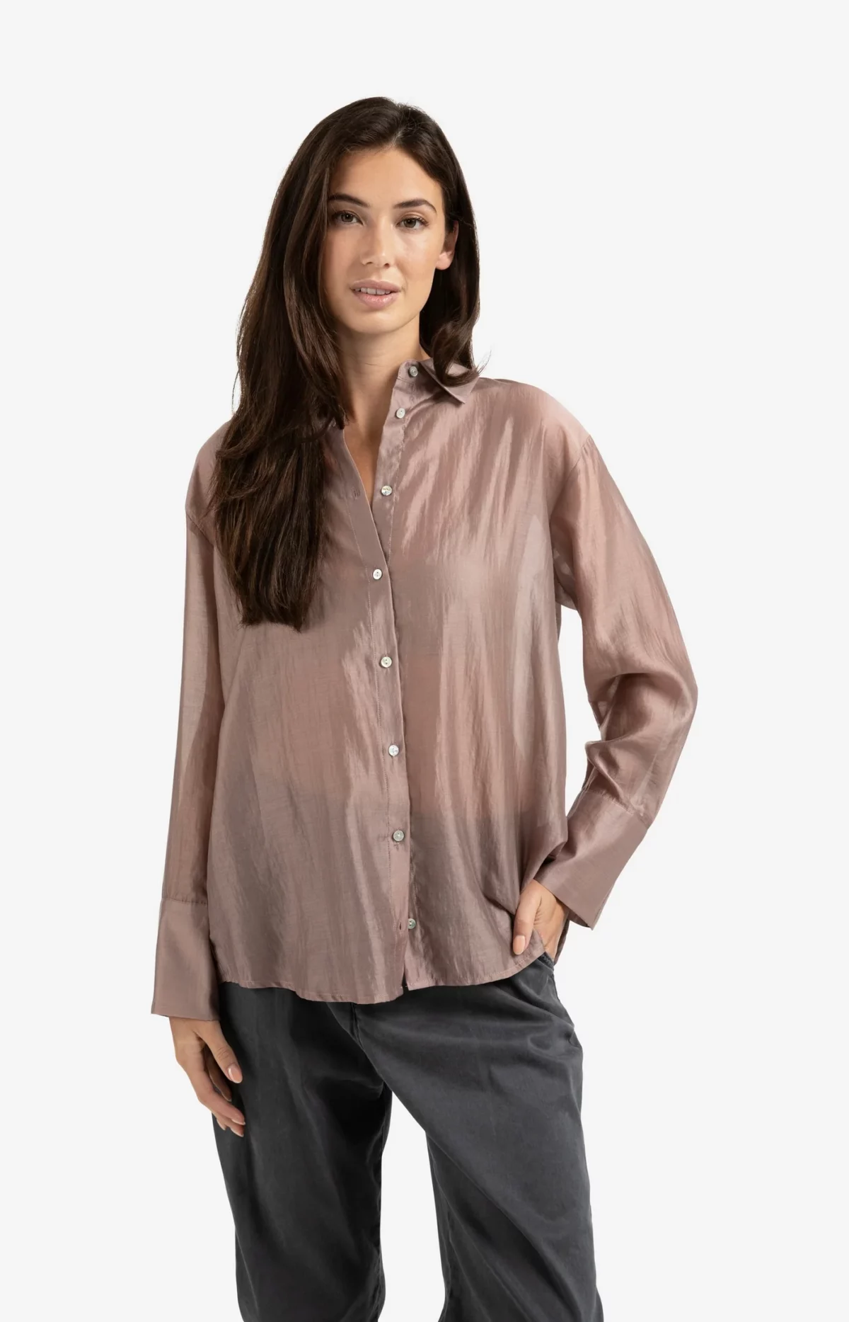 Chemise transparente en lyocell