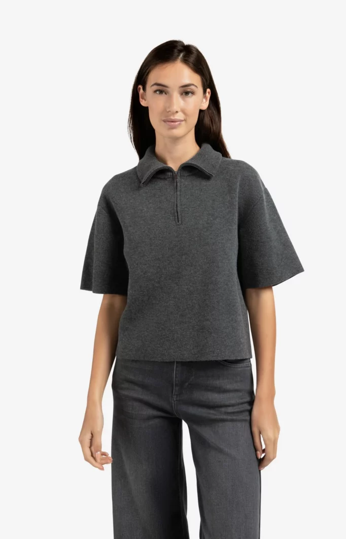Pull avec col et demi fermeture éclair