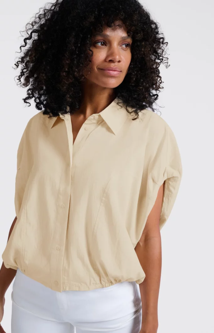 Chemise sans manches avec taille élastiquée