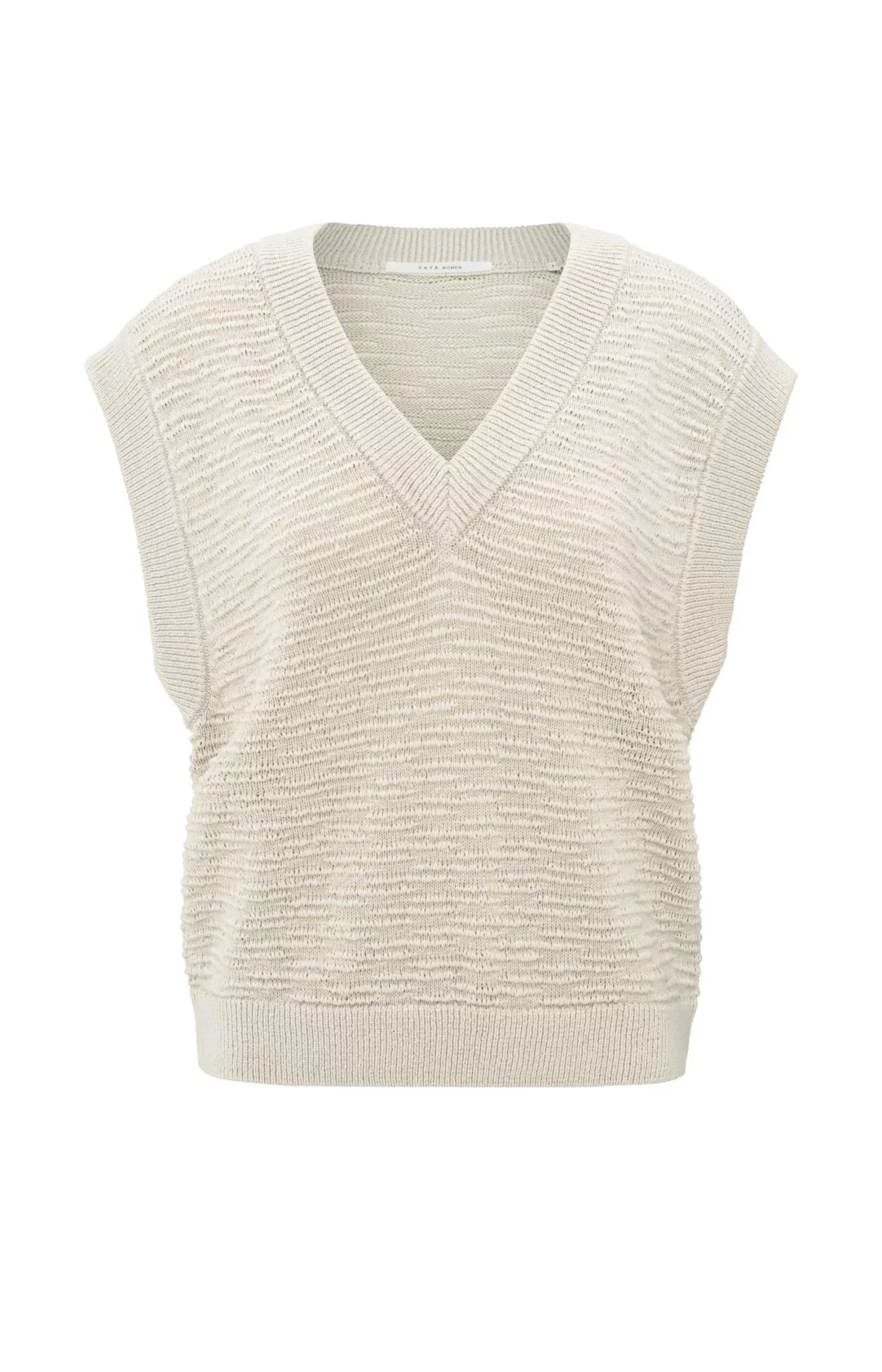 Top sans manches à col V en maille texturée – Image 2