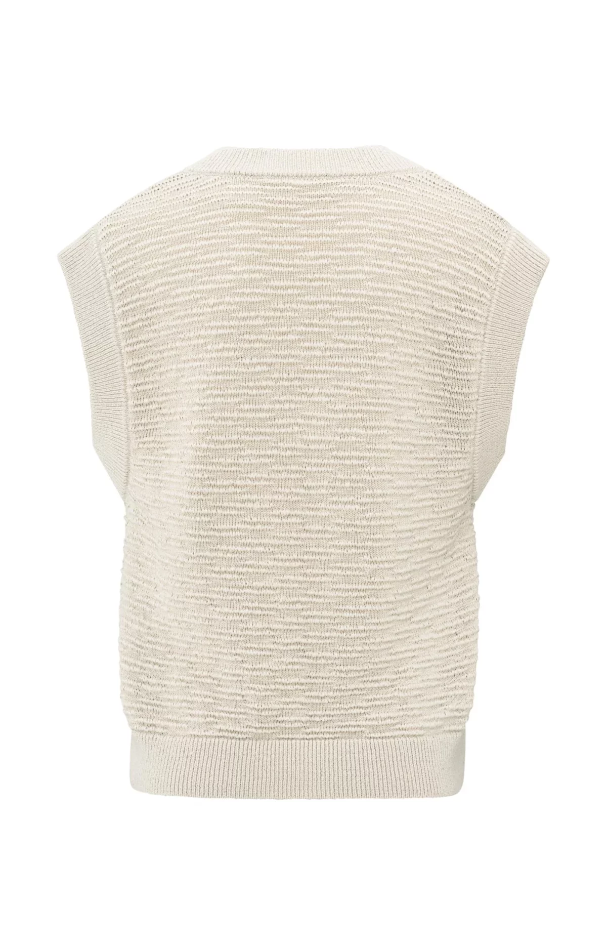 Top sans manches à col V en maille texturée – Image 3