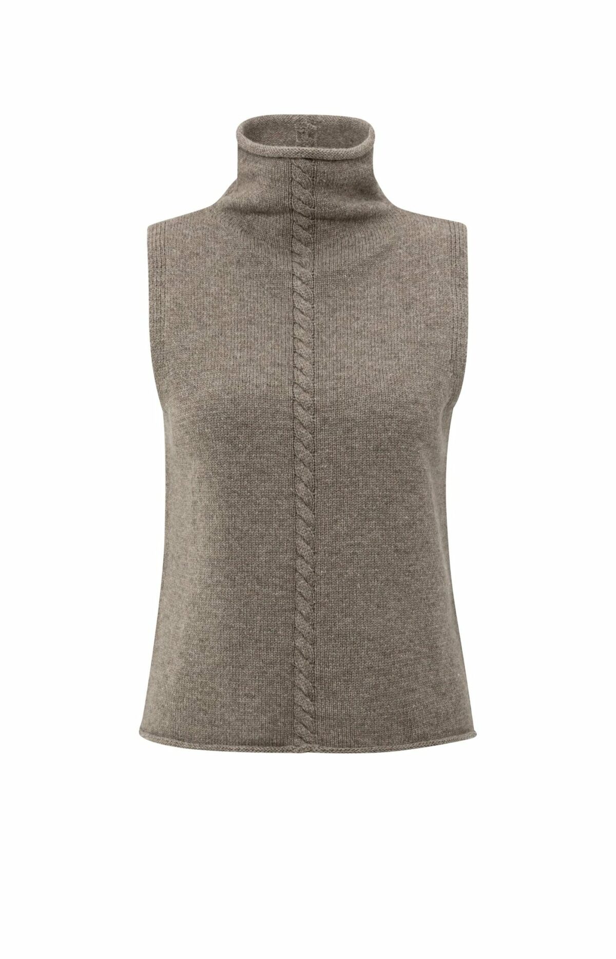 Pull torsadé sans manches en laine – Image 2