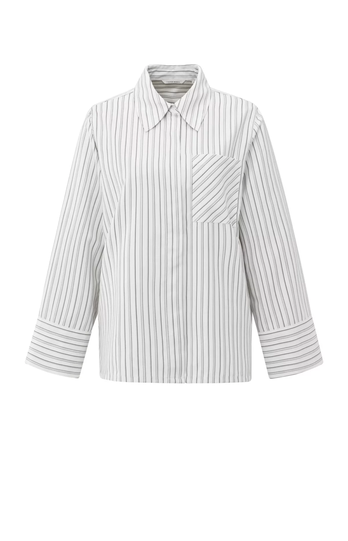 Chemise oversize à rayures blanche YAYA pour femme vue de face