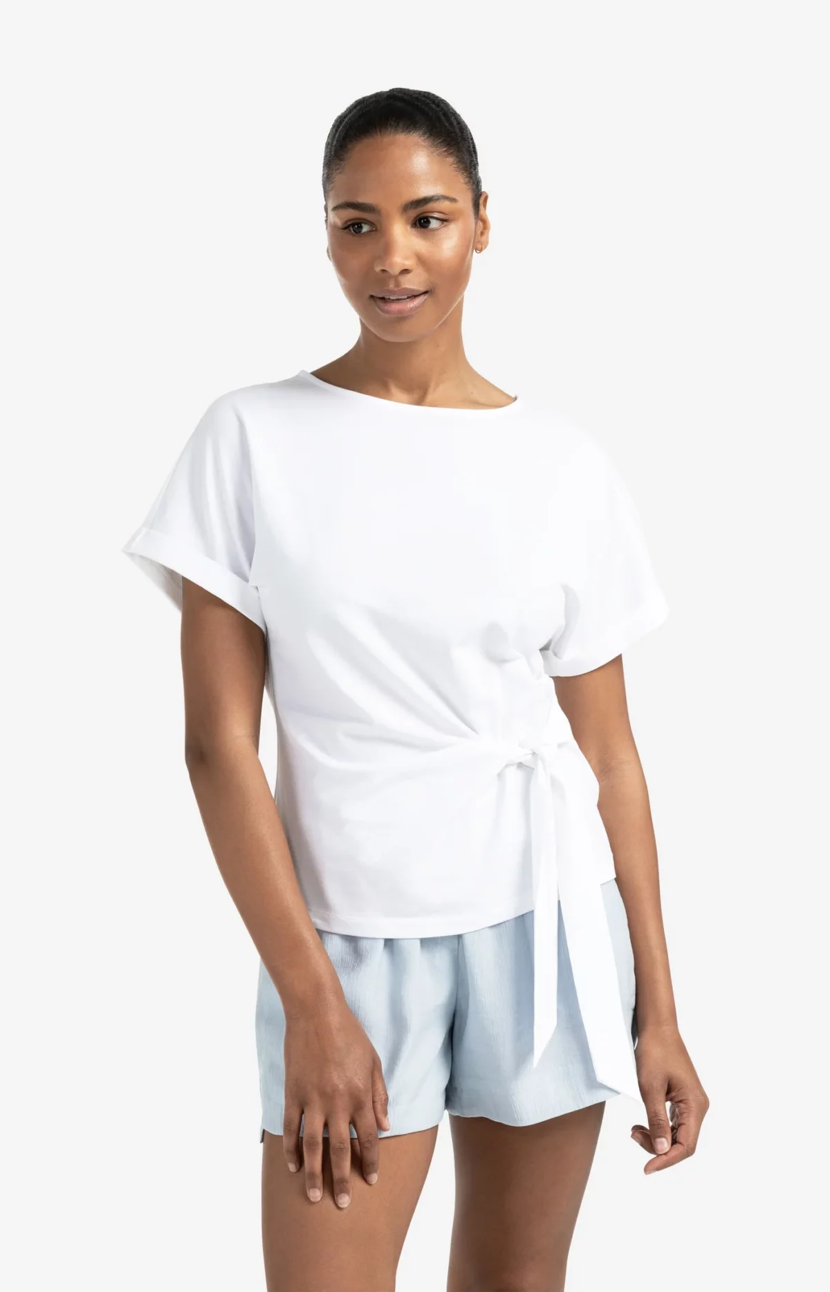 T-shirt à col rond et détail noué