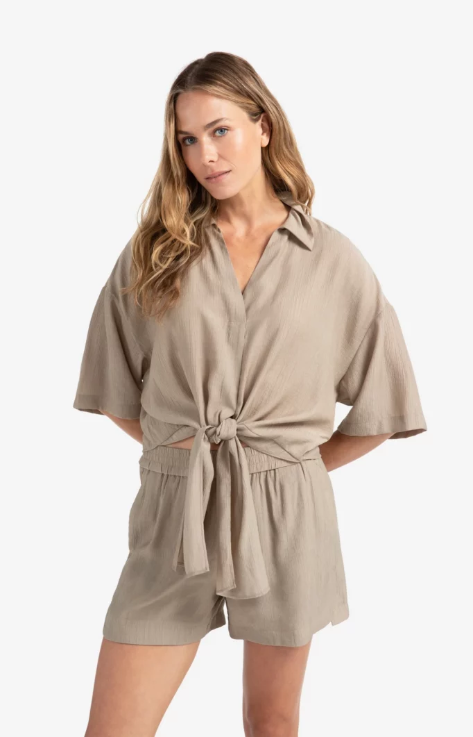 Top avec détail noué et manches larges